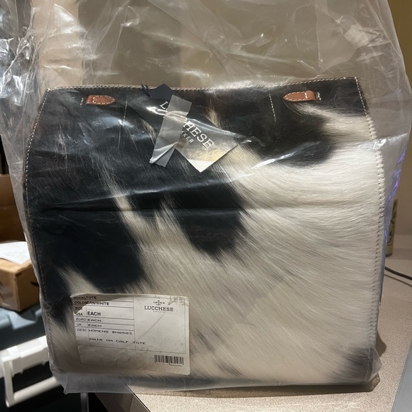 Lucchese Black and White Hair-On Tote Bag - Picture 7 of 7